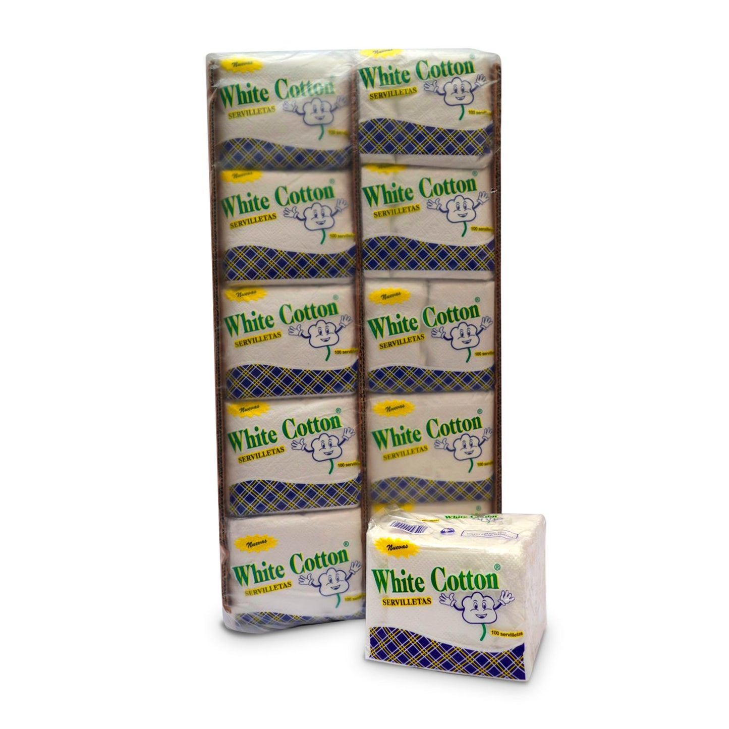 Servilletas Cuadradas White Cotton Blancas 10/100