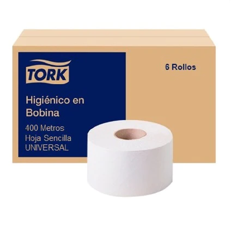 Higienico Tork Jumbo Roll 400 mts hoja simple blanco 6/1
