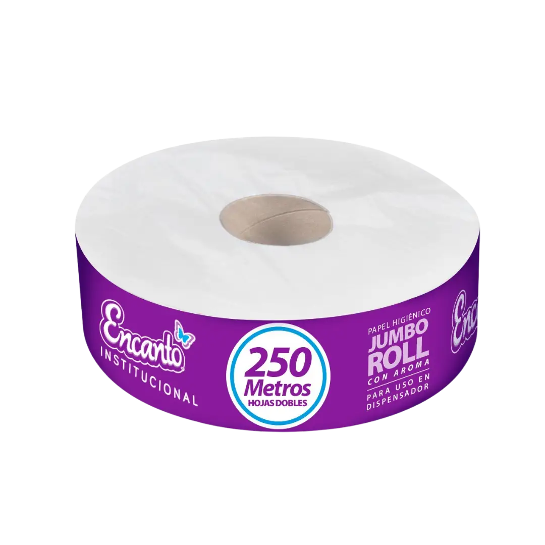Higiénico Jumbo Roll Encanto Blanco 250 mts Hoja doble 6/1