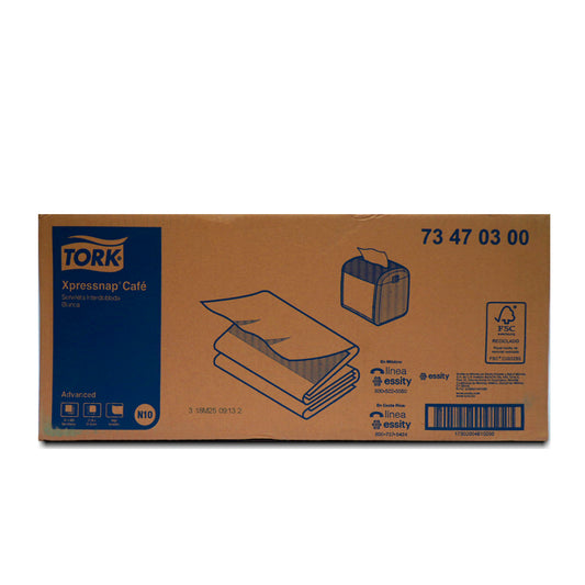 Servilletas Tork Blanca Xpressnap Café Interdoblada 500 Hojas simples (12 Paquetes)