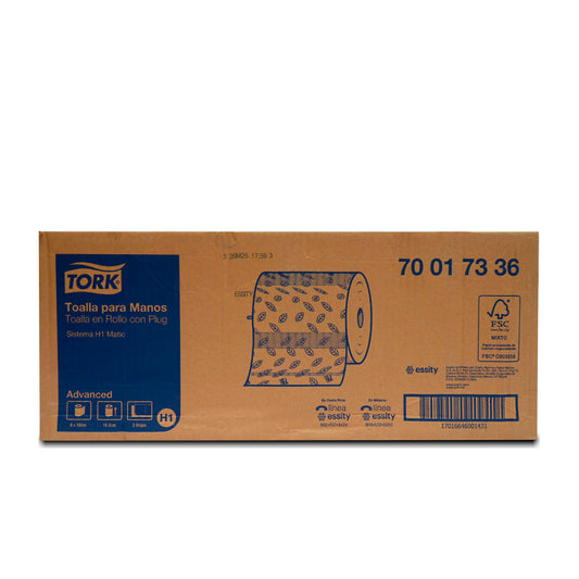Toallas Tork Blanca en rollo Advance Hoja Doble 180 Metros 6/1