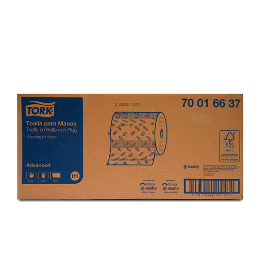 Toallas Tork Blanca en rollo Advance Hoja Simple 180 metros 6/1