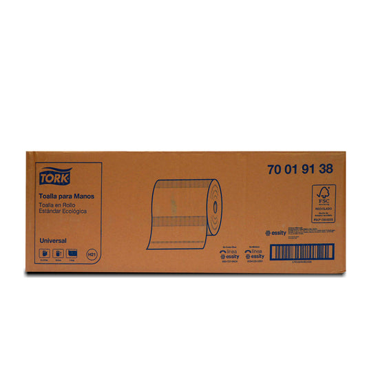 Toallas Tork Ecologica Universal Hoja Simple para manos en rollo 270 metros 6/1