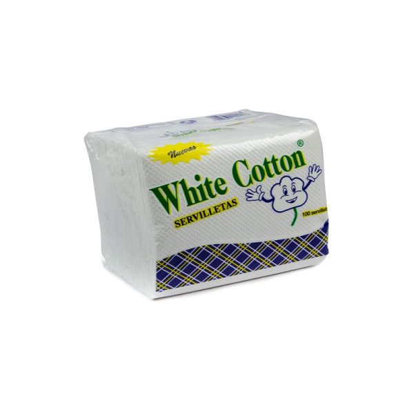 Servilletas Cuadradas White Cotton Blancas 10/100