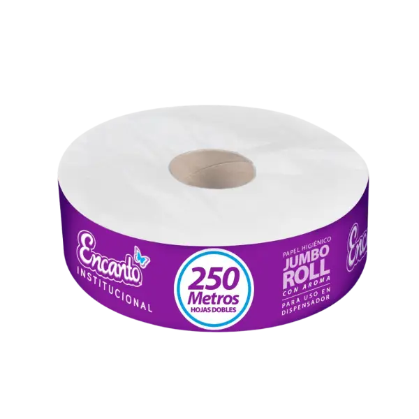 Higiénico Jumbo Roll Encanto Blanco 250 mts Hoja doble 6/1