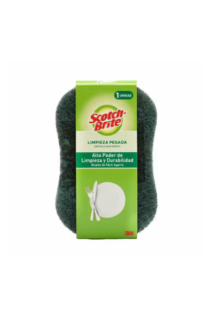 Esponja Unidad Marca 3M Scotch Brite verde con amarillo